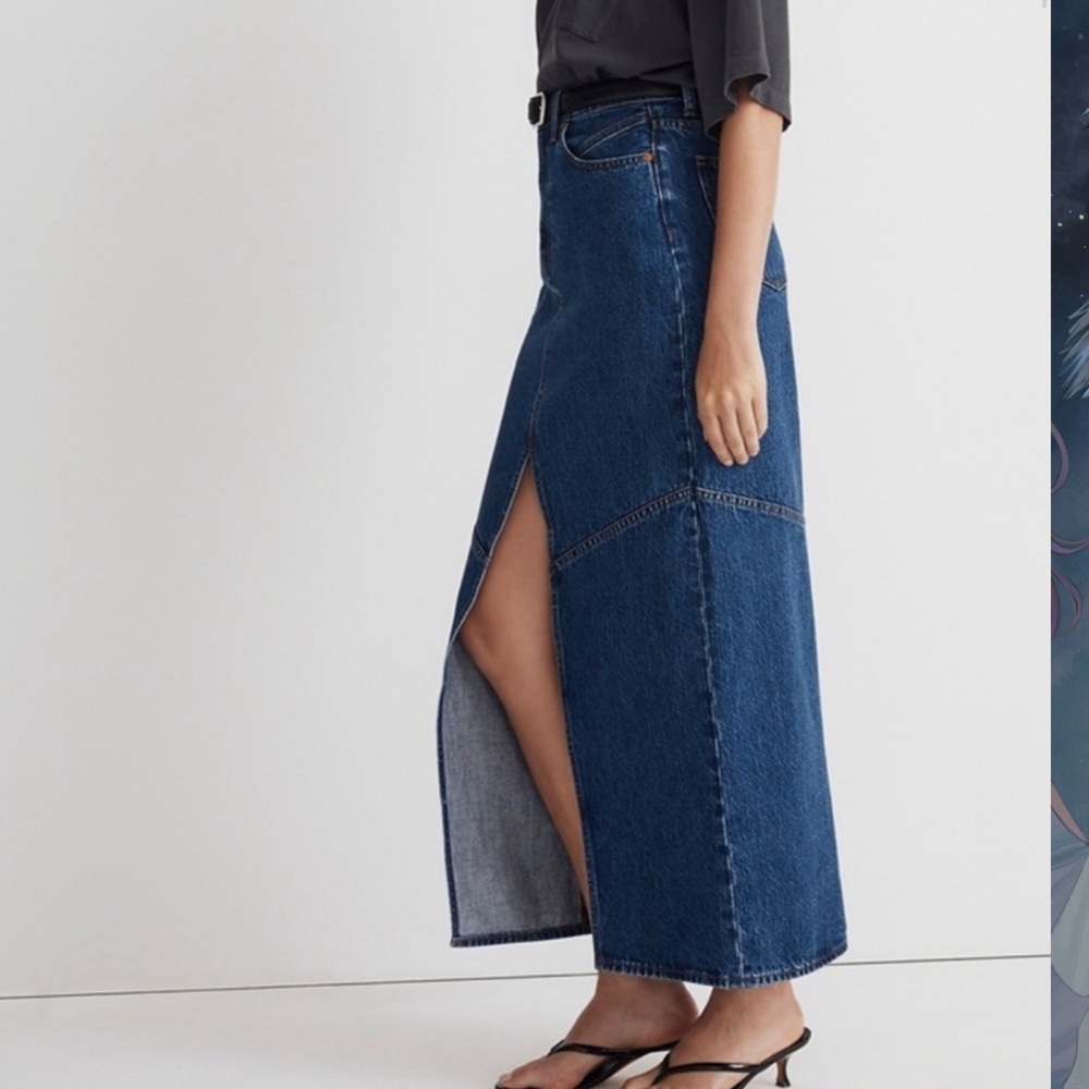 Madewell Denim Mid-Rise Maxi Skirt in Pineland Wash